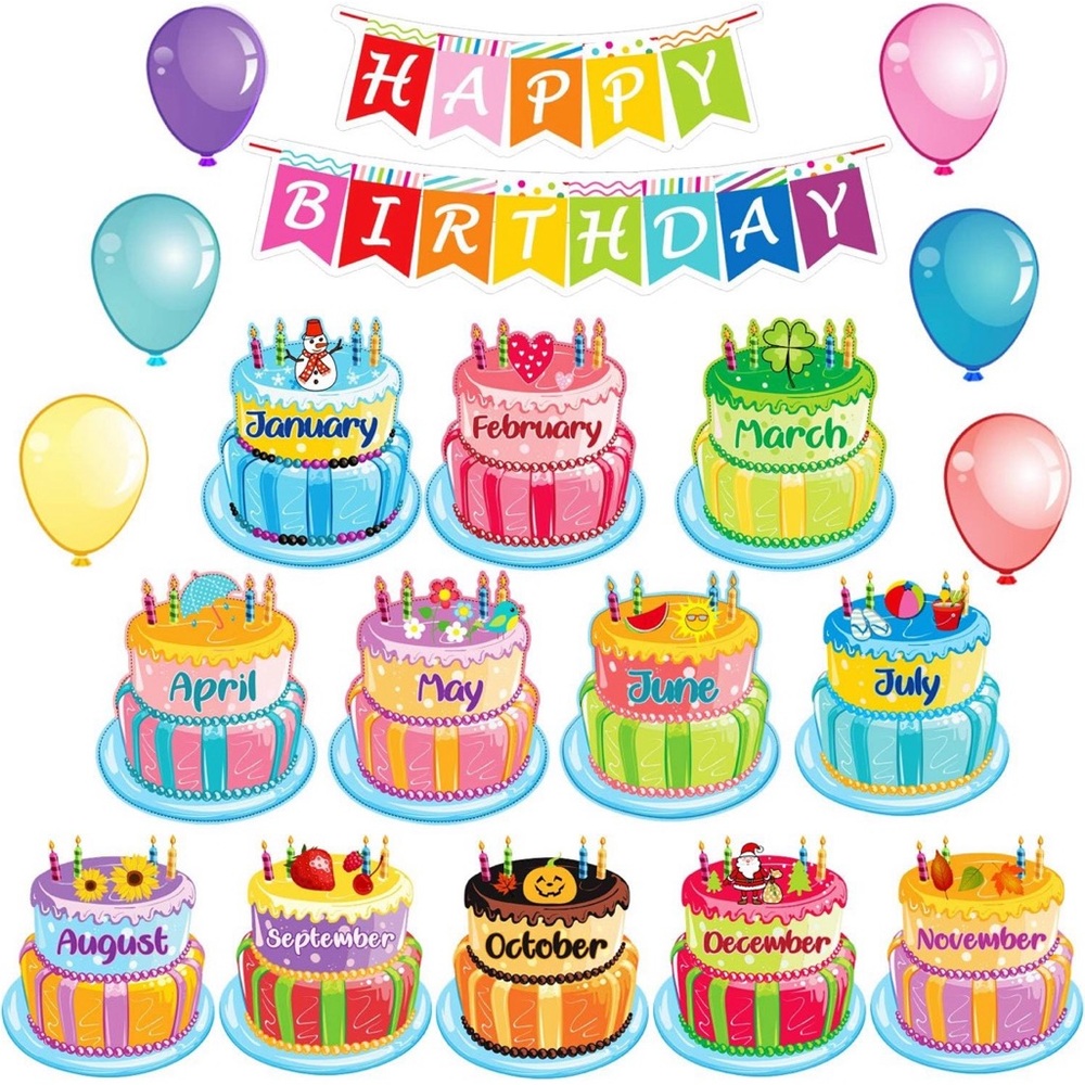 20 Pcs Happy Birthday Cutouts Decoration Set